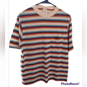 VINTAGE 1970s MOJAVE Men's Striped T-shirt Size Large